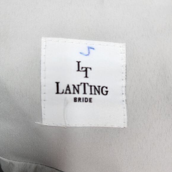 LanTing Bride Gray Halter Dress Small Lined Bridesmaid Prom Cocktail Formal READ - Picture 14 of 16